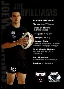 2008 Penrith Panthers Feel The Power,See The Magic #NNO Joe Williams Back